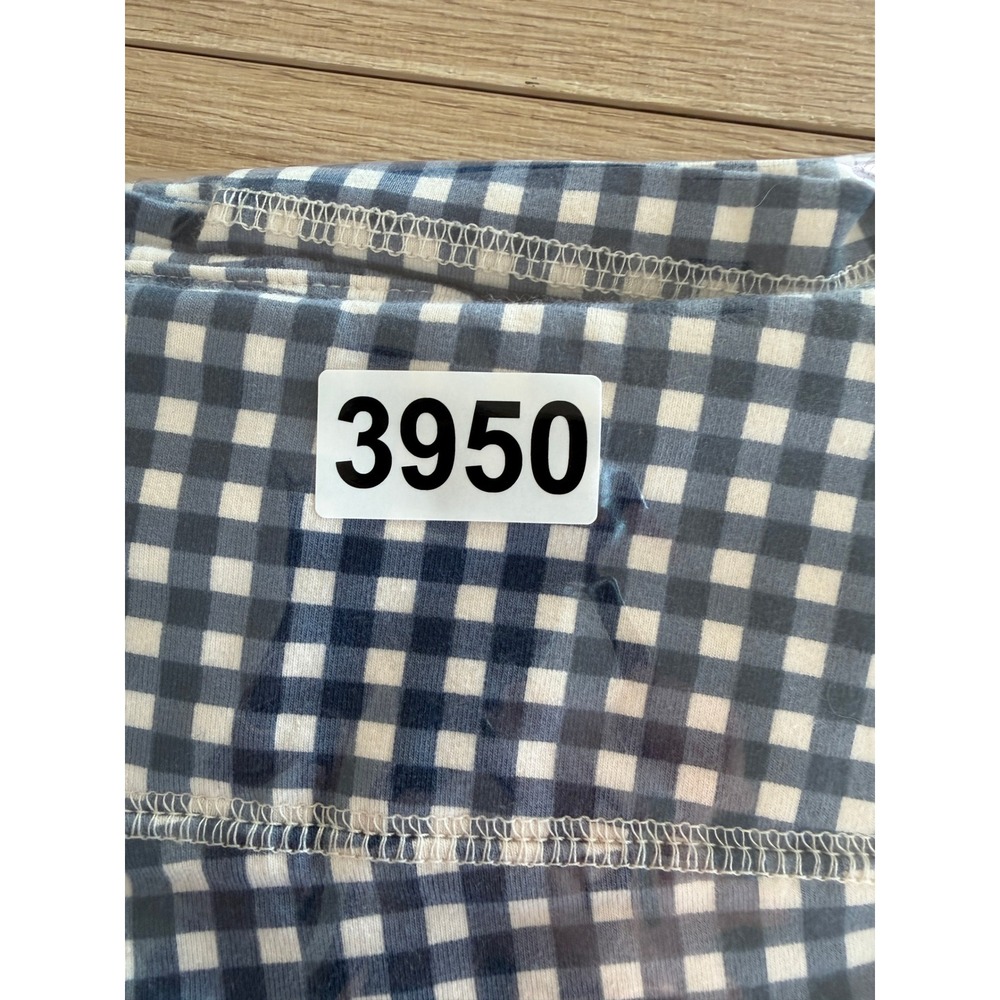 J Crew Weekend Womens Blue White Gingham Check Leggings Cotton Blend Large - Picture 8 of 8